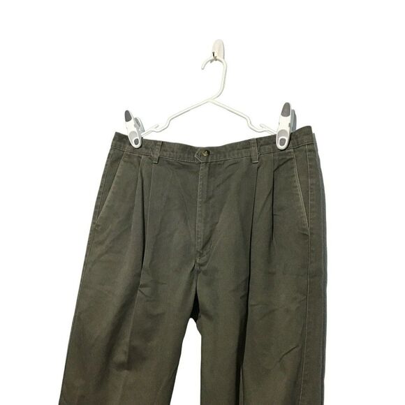 Dockers Women's Classic Fit Green Pleated Cotton Pants Size 12 - Picture 2 of 10